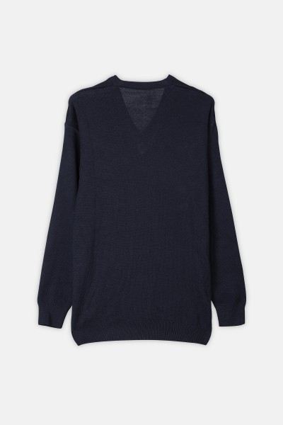 Plain Long Sleeve Cardigan Sweater with V Neck